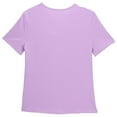 thumbnail image 4 of Little Kid Girls Casual Short Sleeve V Neck T Shirt Pure Color Ruffled Button Top For Everyday Wear School Outdoor Spring Summer 6x Shirts Girls 2t Shirts Summer 5 Girl 9 10 5-6 Years Purple, 4 of 6