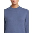 thumbnail image 4 of Dreamers by Debut Women's Elbow Patch Mock Neck Sweater, 4 of 5