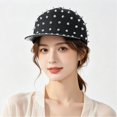 thumbnail image 2 of Hsqqdc Studded Baseball Cap Flat Brim Spiky Punk Hat for Street Dance, 2 of 7