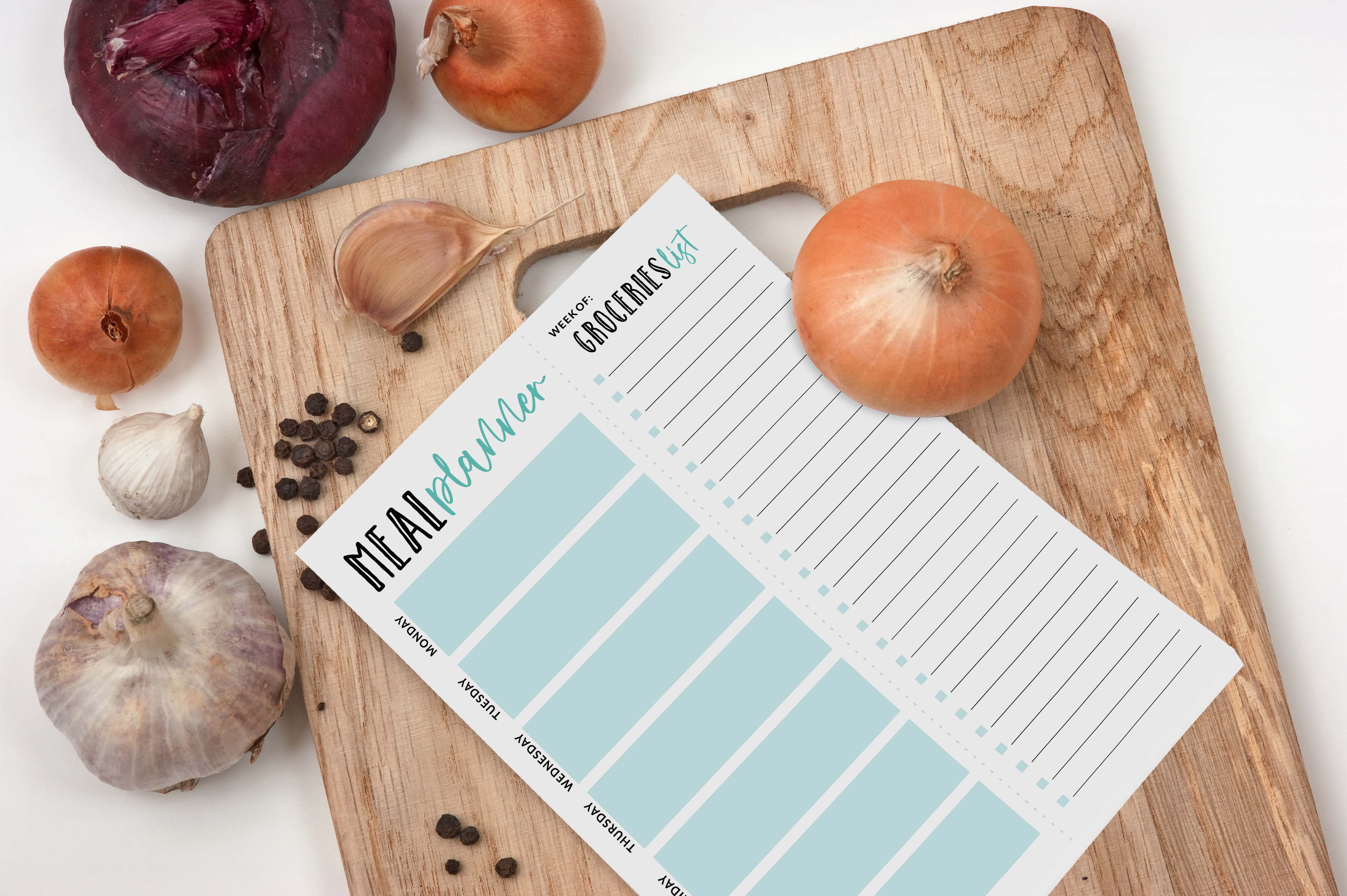 Inkdotpot Weekly Meal Planner Notepad 7"x10 , "Meal Planner" Magnetic Meal Planning Pad with Tear Off Grocery Shopping List for Fridge- Kitchen & Home - 54 Sheets -JJ