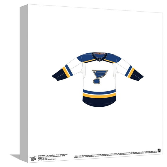Gallery Pops NHL - St. Louis Blues - Road Uniform Front Canvas Wall Art, Unframed Version, 12" x 12"