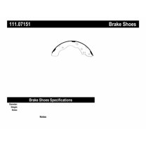 Centric Parts 111.07151 Brake Shoe Fits select: 1997-2008 HYUNDAI ELANTRA, 2003-2005 HYUNDAI ACCENT