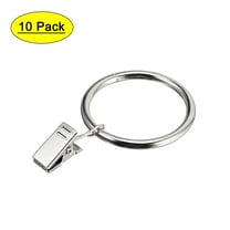 Uxcell 1.5" Inner Dia Curtain Clip Rings Metal Chrome Plated 10 Pack