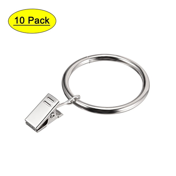 Anillos de Clip para Cortinas de 1.5" Diámetro Interior de Metal Niquelado Paquete de 10