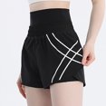 thumbnail image 7 of Women's 2 in 1 Athletic Workout Shorts with Pockets Elastic Waistband High Waisted Gym Yoga Running Shorts with Liner, 7 of 7