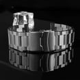thumbnail image 4 of Cadena de reloj para hombre Casio Breitling Hamilton Citizen Huawei de 18, 20, 22 y 24 mm con hebilla de mariposa/seguridad de metal macizo mate, 4 of 5