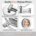 thumbnail image 4 of GURUN Wall Mounted Hardwired Makeup Mirror with 3 Tones Dimmable LED Lights 10x Magnifying Mirror with Touch Control for Bathroom Bedroom 13" Extendable Arm Direct Wire, 4 of 6