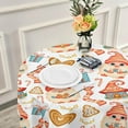 thumbnail image 5 of SKYSONIC 60" Round Tablecloth Cute Gnome Christmas Lace Border Table Cover Thick Wrinkle Resistant Durable for Home Party Decorative Tablecloths Indoor Outdoor, 5 of 7