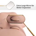 thumbnail image 2 of Lash Mirror for Eyelash Extensions, 60mm Extra Large Eyelash Mirror, Detachable Stainless Steel Makeup Mirror(Gold), 2 of 7