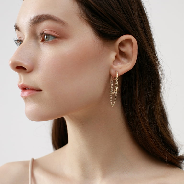 Chunky Gold Dangle Earrings For Women - Lightweight Hypoallergenic Statement Earrings, Hammered Drop Design