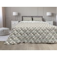 thumbnail image 1 of Owls Comforter & Sham Bedding Set, Pattern with Native an Geometric Ornaments Horizontal Zigzag Lines, 3 pcs Duvet Set Microfiber Filling Quilt, 5 Sizes, Tan Turquoise Pale Pink, by Ambesonne, 1 of 4