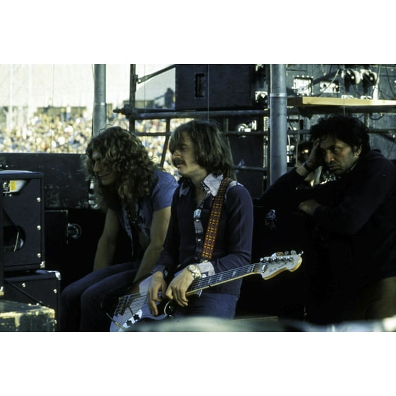 Robert Plant, John Paul Jones and Bill Graham backstage Photo Print  (10 x 8)