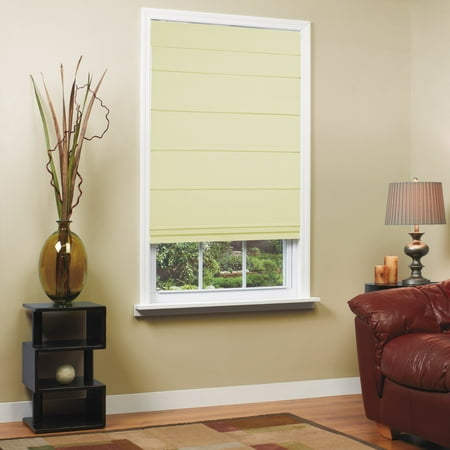 - Ivory Cordless Room Darkening Fabric Roman Shade 48