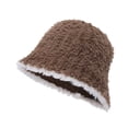 thumbnail image 1 of CSChome Fisherman Hat Women Winter Fisherman Hat - Color Matching Thick Soft Plush Foldable Bucket, 1 of 7