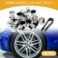 thumbnail image 2 of 20 Pcs Wheel Lug Nut Bolt with Clip Rims Tire Nut Screws Dust Cap Cover Nut Protection Plastic Chrome Silver Tone 19mm, 2 of 7
