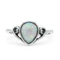 thumbnail image 2 of Pear Vintage Style Thumb Ring Lab Created Blue Opal Oxidized 925 Sterling Silver Size 9, 2 of 5