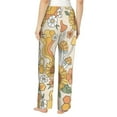 thumbnail image 3 of Sigee Groovy Hippie Flower Mushrooms Print Women's Soft Pajama Pants - Breathable and Comfortable Lounge Sleep Bottoms with Elastic Waistband and Pockets-Medium, 3 of 9