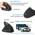 thumbnail image 5 of TanSiDing Left Handed Wireless Vertical Mouse, Ergonomic 6 Button Optical Gaming Mouse with 1600 DPI, USB Receiver for PC Laptop Computer, Thumb Buttons for Office Work and Internet Browsing, 5 of 8