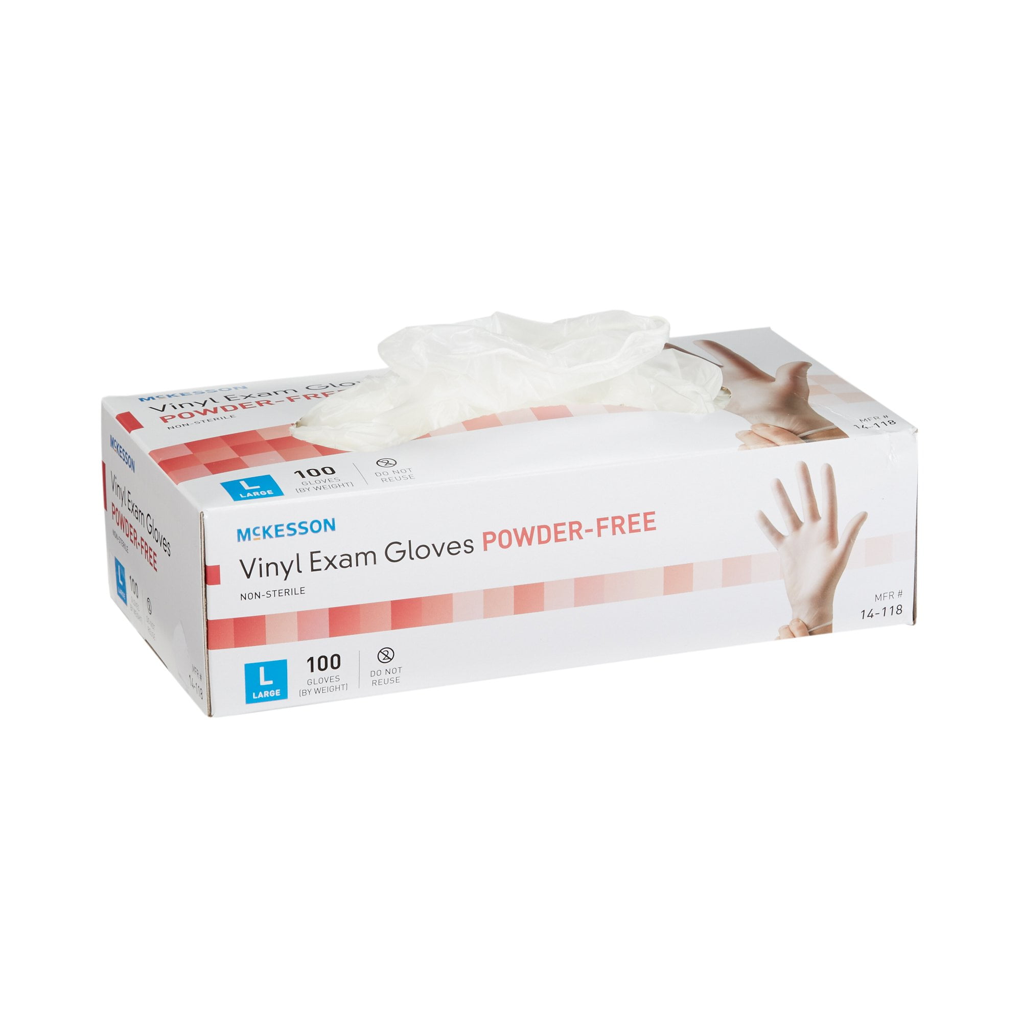 Exam Glove Mckesson Nonsterile Powder Free Vinyl Ambidextrous Large