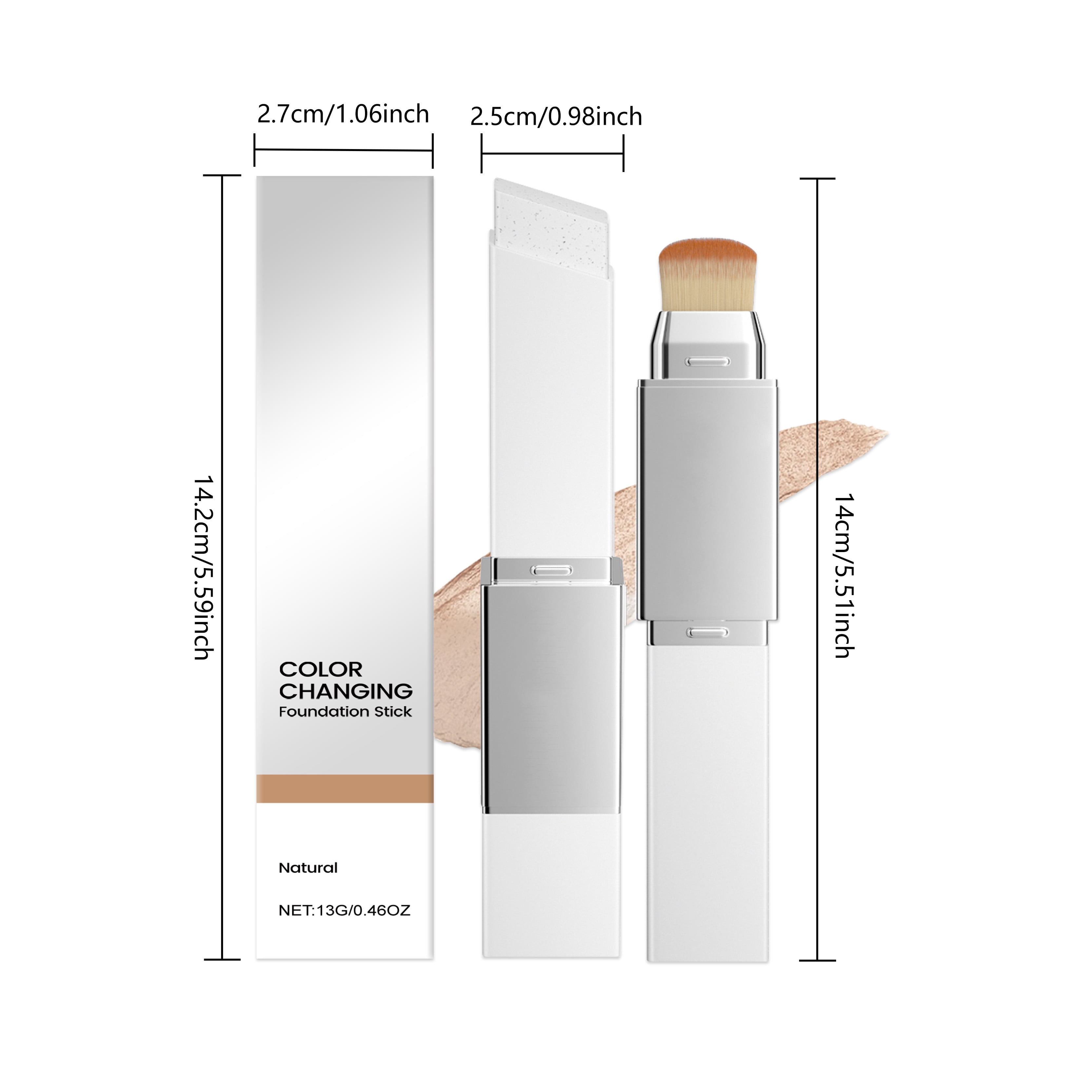 Alvantor Color Changing Foundation Stick, Korean Blanc Effect, Hydrating Formula, 0.46oz