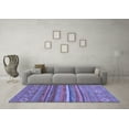 thumbnail image 3 of Ahgly Company Machine Washable Indoor Rectangle Abstract Blue Modern Area Rugs, 2' x 5', 3 of 4