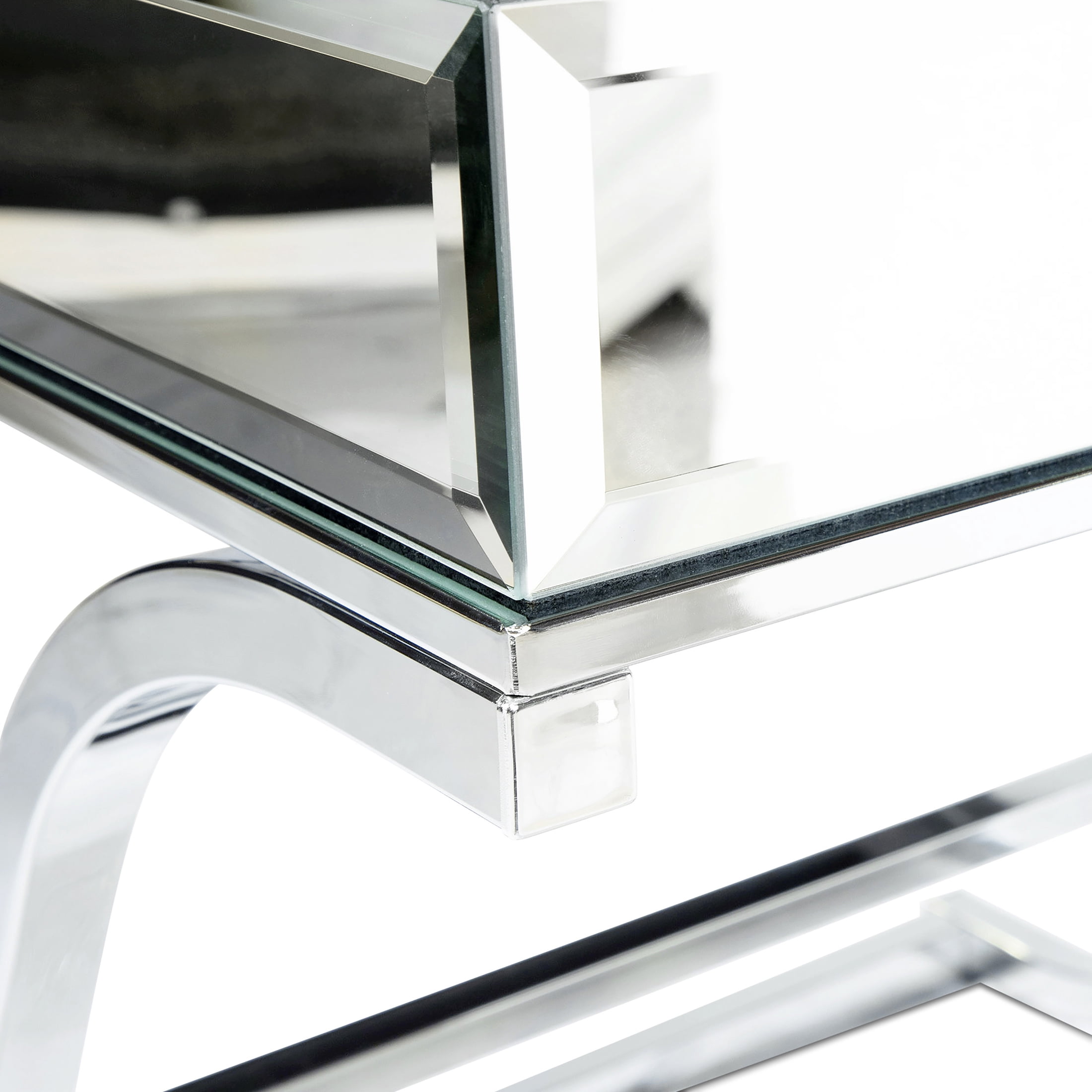 Furniture of America Monna Metal X-Cross Leg Console Table, Chrome