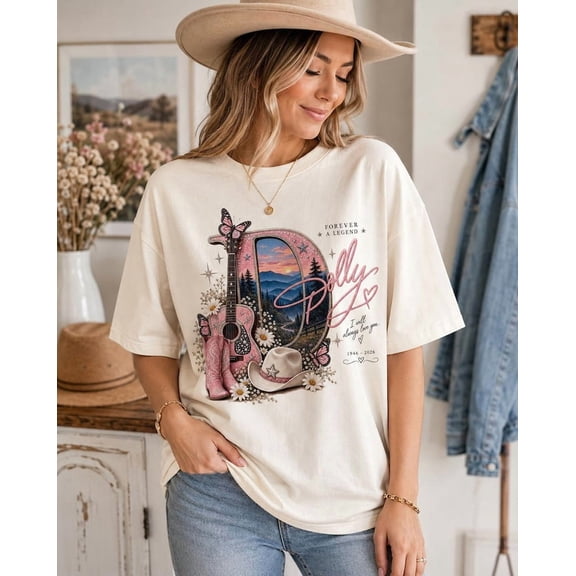Dolly Memorial Shirt, 1946-2026 Tribute Tee, Country Music Legend Shirt, Western Cowgirl Graphic T-Shirt