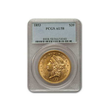 1853 $20 Liberty Gold Double Eagle AU-58 PCGS