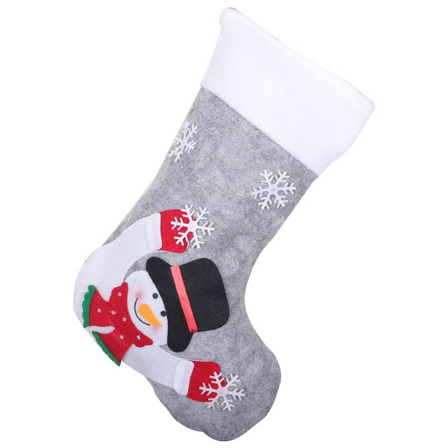 Kmbangi Christmas Cartoon Patterns Sock Shaped Gift Bag Ornament with Lamp