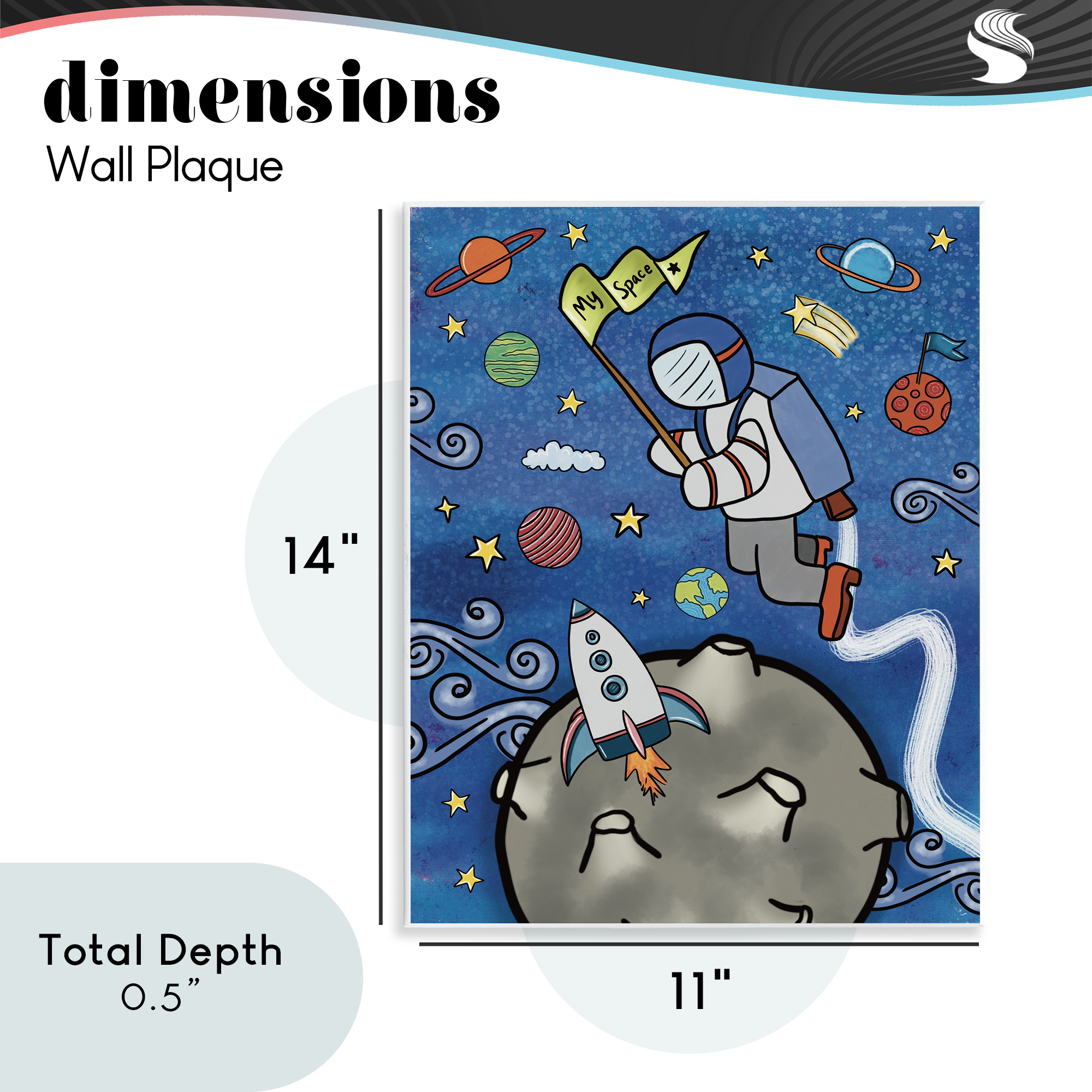 Astronaut Space Adventure Wall Plaque Art, design by Jennifer Stith