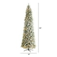 thumbnail image 3 of Nearly Natural Warm White Prelit LED Slim Flocked Fir Artificial Christmas Tree, 10', 3 of 11