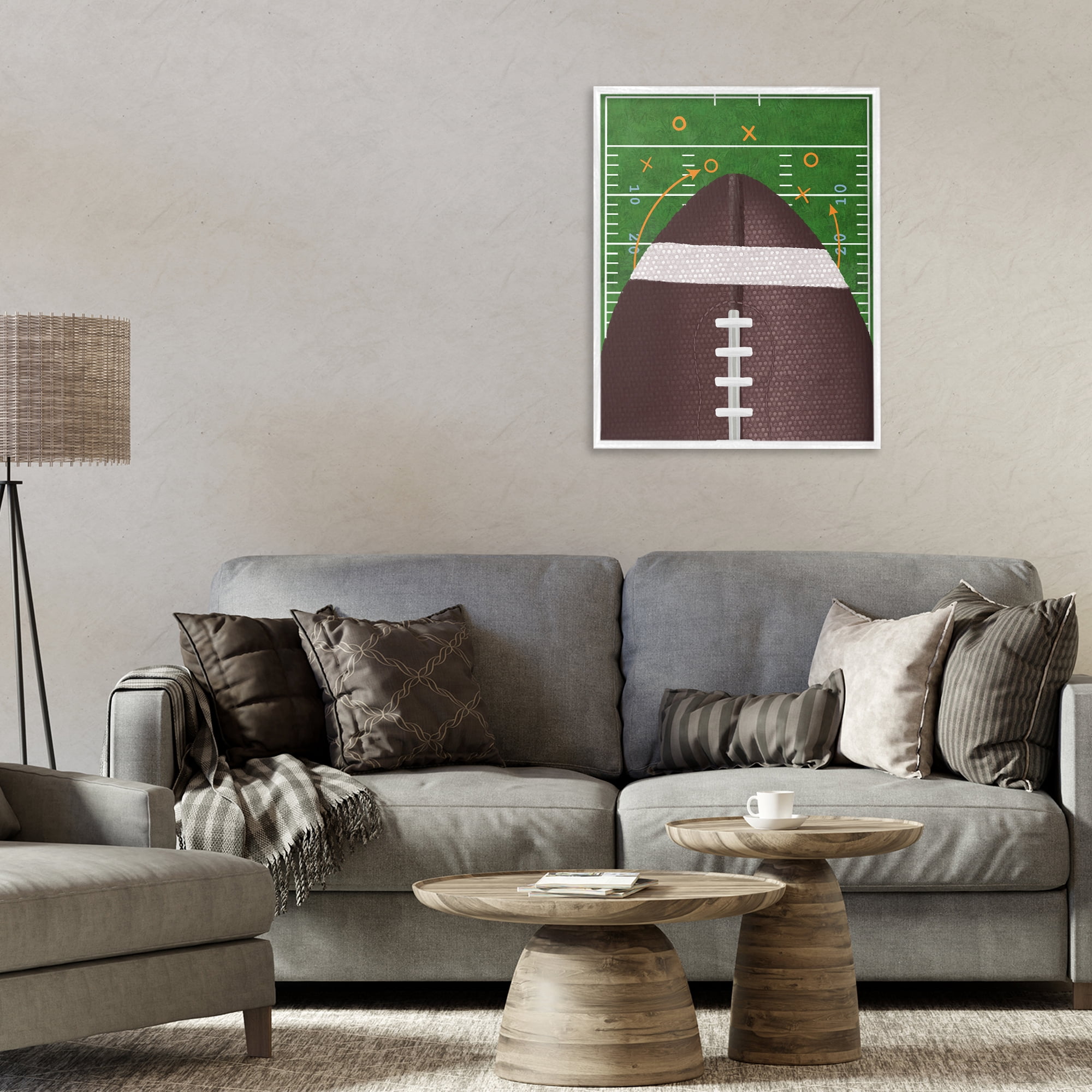 Stupell Industries Football Field Tactics White Framed Giclee Art, design by Jennifer Stith