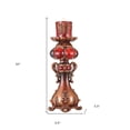 thumbnail image 3 of 20" Brown and Red Faux Marble Tabletop Candle Holder and Candle, 3 of 7