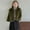 Army Green, variant on Girls Faux Fur Coat- Open Front Elegant Warm Casual Kids Winter Coat Army Green Size 6