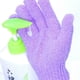 thumbnail image 3 of 2 guantes de baño exfoliantes de nailon para ducha, exfoliantes corporales para hombres, mujeres y niños (morado), 3 of 5