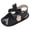 Black, variant on Otqutp Toddler Summer Footwear Summer Children Shoes Girls Sandals Flat Bottom Non Slip Lightweight Fish Mouth Breathable Solid Color Bow Shoes