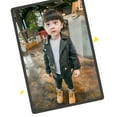 thumbnail image 5 of XBASW Kids Baby Toddler Girls Boys PU Faux Leather Jacket Lapel Motorcycle Jacket Fall Winter Oblique Zipper Outerwear Coat 2-8T, 5 of 8