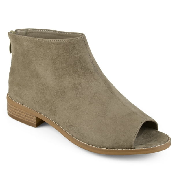 Brinley Co. - Womens Faux Suede Open Toe Booties - Walmart.com - Walmart.com