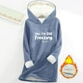thumbnail image 5 of FNFYFH Long Hoodies for Women Sherpa Fleece Lined Pullover Hoodies Cute Hooded Graphic Sweatshirt Cozy Warm Loungewear for Cold Weather, 5 of 5