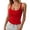 Red, variant on Women Spaghetti Strap Neck Ribbed Tank Tops Slim Fitted Camisole Basic Sleeveless Layering Shirts Juniors Tops Loose Fit Lace Half Camisole for Women Crop Top plus Size 3x plus Size Top Low Cut Tops