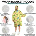 thumbnail image 5 of Wearable Oversized Blanket,Yellow Dinosaurs Geometric Pattern Wearable Blanket Hoodie for Adults,Cozy Hooded Blankets with Super Pockets,Super Warm Fuzzy Pullover for Women & Men, 5 of 6