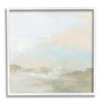 Stupell Industries Modern Neutral Landscape Abstract Painting White Framed Art Print Wall Art, Design by June Erica Vess