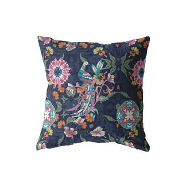 Amrita Sen Designs Amrita Sen Spring Peacock Indoor Outdoor Pillow Zip 16" x 16"