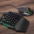 thumbnail image 1 of Combo de teclado y mouse para juegos shamjiam retroiluminado con cable 35 teclas, 1 of 9