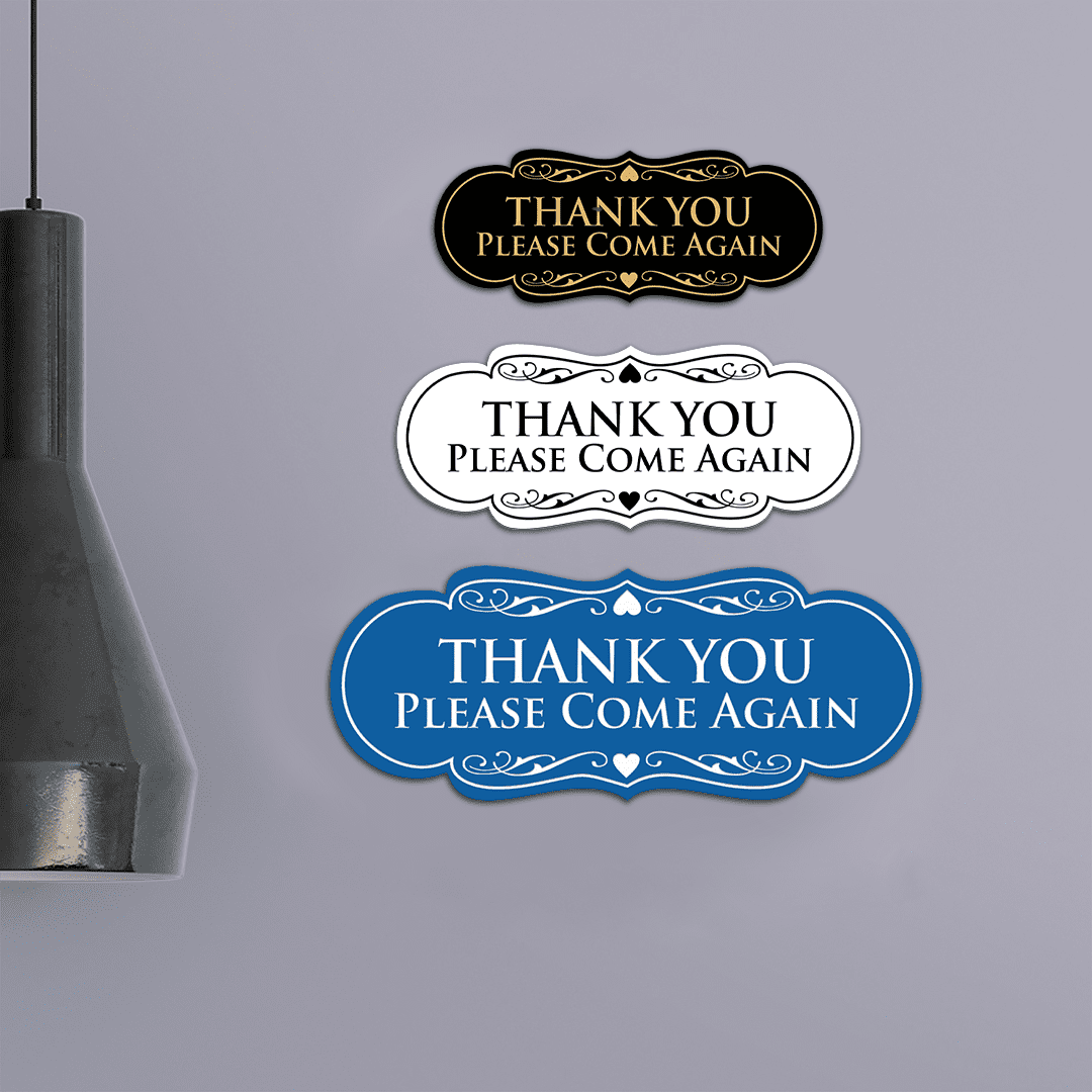 Designer THANK YOU Please Come Again Sign -Red - Medium - Walmart.com