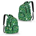 thumbnail image 5 of SCRAWLGOD Paws Bone Print Dark Green Unisex Backpack, Lightweight Laptop Bag for Work Business School Daily Commute, 17 Inch Knapsack for Girls Boys, 5 of 7