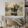 thumbnail image 2 of Designart "Reflective Bison I" Animals Print on Natural Pine Wood, 2 of 5