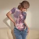 thumbnail image 3 of Balery Pink Lotus Buddha Body de cuello redondo de manga corta para mujer Tops de manga corta Tops básicos-Small, 3 of 7