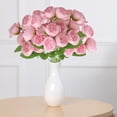 thumbnail image 6 of Realistic Flowers,Artificial Flowers,15 Heads Artificial Tea Rose Peony Bouquet In Dusty Pink Color,Lifelike Fake Dew Lotus Floral Arrangement For Wedding Bridal Holding Table.（F）, 6 of 8