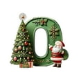 thumbnail image 3 of Tyidzon 26 Alphabet Christmas Ornaments, Christmas Tree Decorations, Christmas Santa Claus Christmas Tree Alphabet Ornaments O, 3 of 5